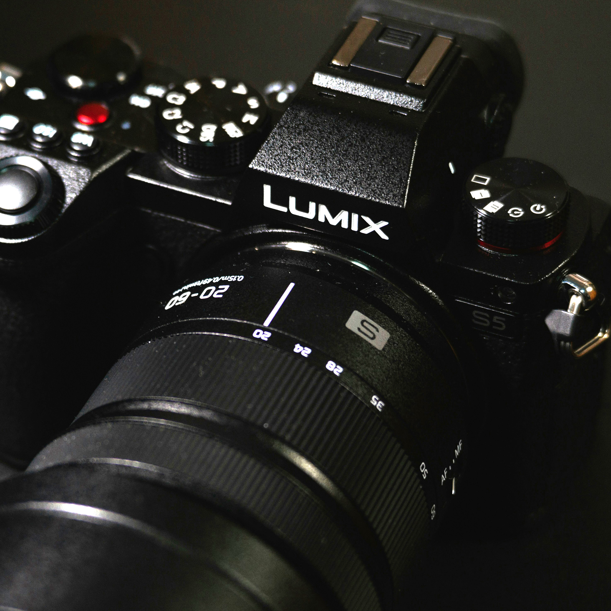 Close-up of a professional camera